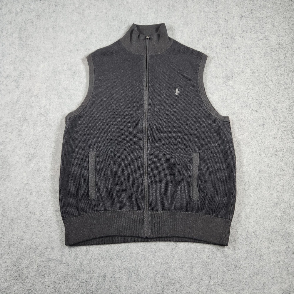 Polo by Ralph Lauren Black Zip Up Sweater Vest
